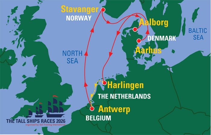 Route Map Trainees Tall Ships Races 2026
